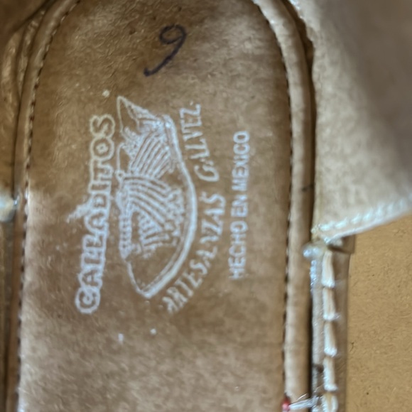 Mexican Mary Jane Huaraches Natural leather Womens Sz 9 - Picture 7 of 8